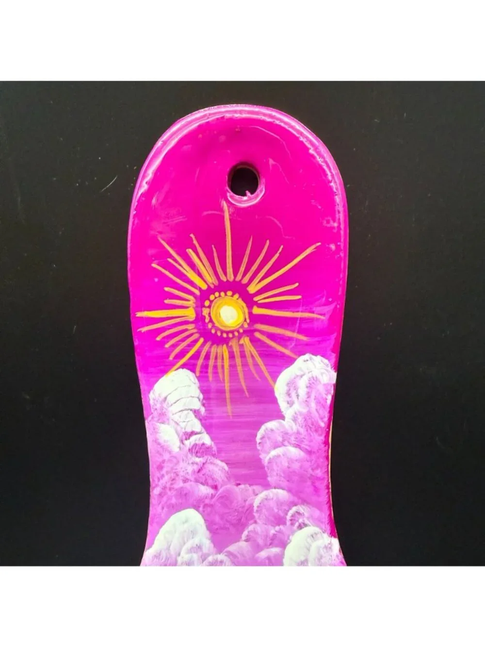 Guatemalan Folk Art Ceramic Spoon Rest Wall Decor Campesino Village Hand Painted